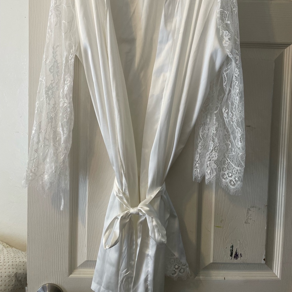 White Satin Bride Robe